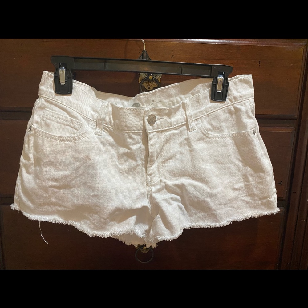 White denim shorts